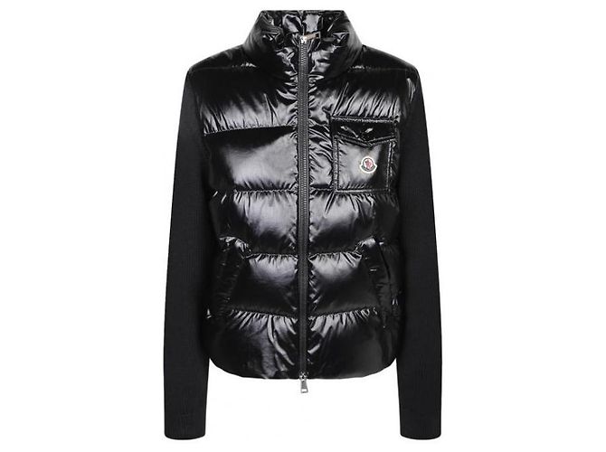 Moncler Gesteppter Wollcardigan mit Reißverschluss - Ansicht 4