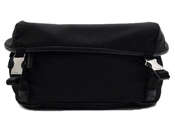 Prada Borsa a tracolla da uomo Medium Biker in Re-Nylon nera - vista 7