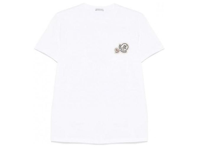 Moncler T-shirt in cotone con doppio patch logo - vista 4