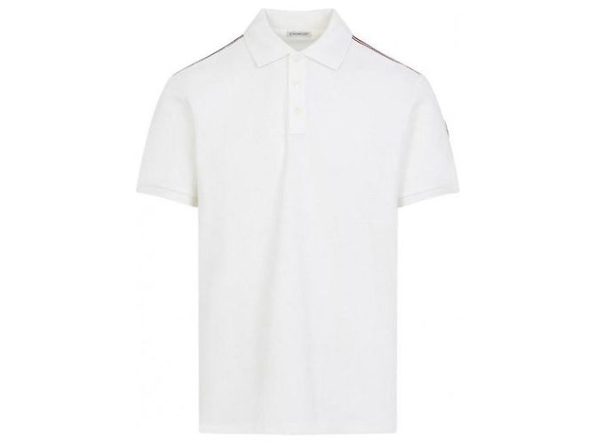 Moncler Logo Poloshirt Weiß Baumwolle - Ansicht 4