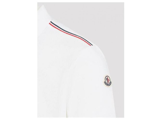 Moncler Logo Poloshirt Weiß Baumwolle - Ansicht 6
