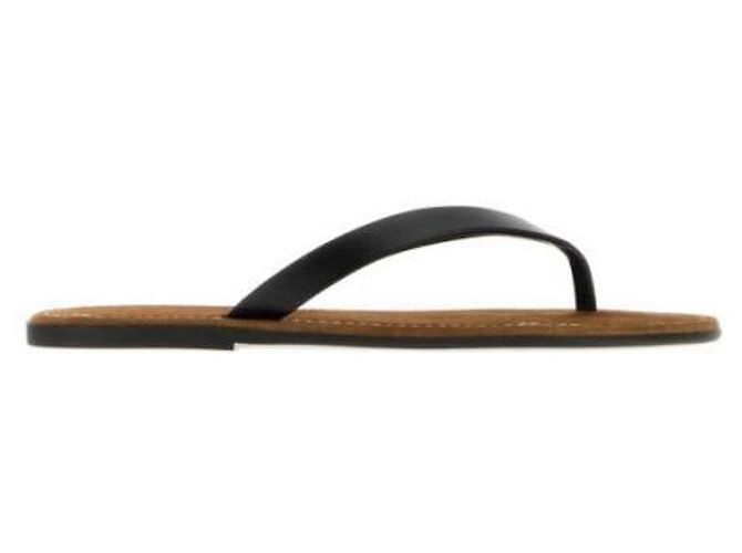 The Row Beach Flip Flop in pelle nera - vista 3