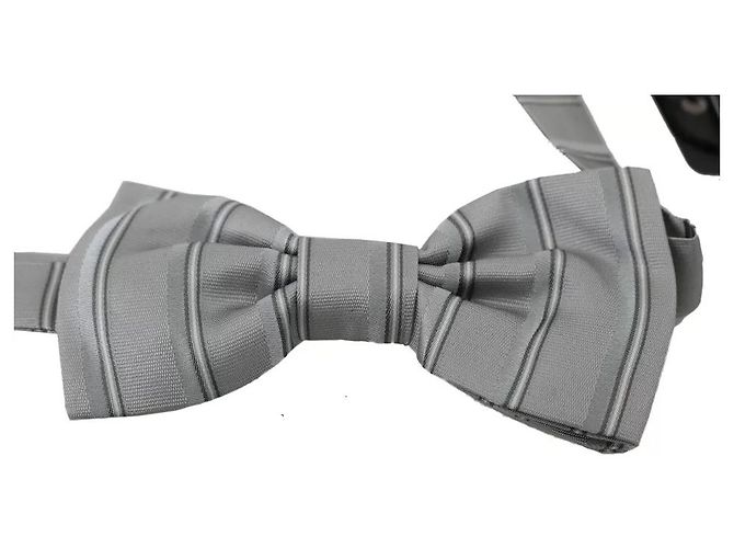 Dolce & Gabbana Light Gray Lining Adjustable Neck Butterfly Bow Tie - view 2