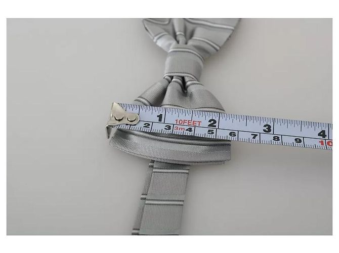 Dolce & Gabbana Light Gray Lining Adjustable Neck Butterfly Bow Tie - view 4