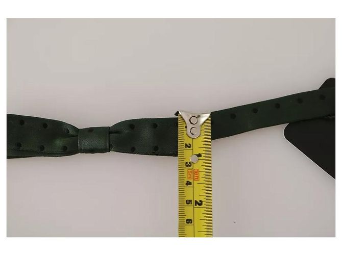 Dolce & Gabbana Cravatta e Papillon da Uomo in Seta Verde a Pois - vista 6