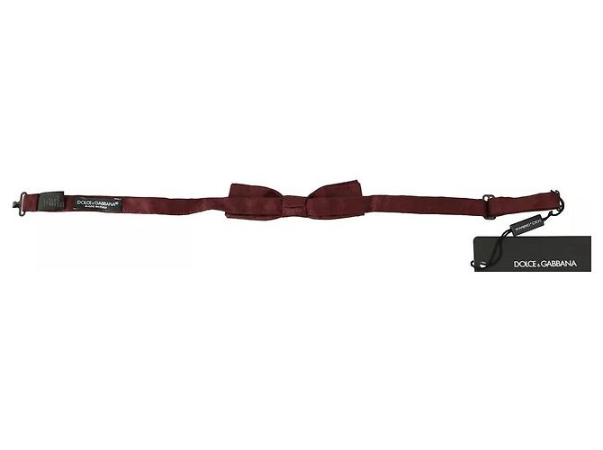 Dolce & Gabbana Bordeaux Silk Floral Faille Adjustable Bow Tie - view 3