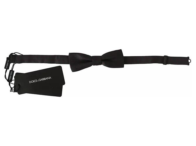 Dolce & Gabbana Gray Dotted Silk Adjustable Neck Bow Tie - view 2