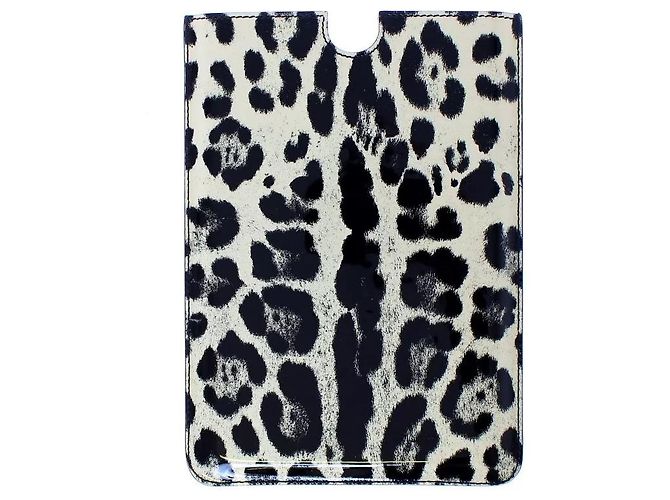 Dolce & Gabbana White Leopard Pattern Leather eBook Cover Tablet Case - view 2