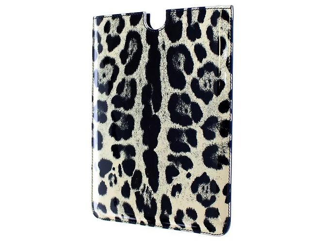 Dolce & Gabbana White Leopard Pattern Leather eBook Cover Tablet Case - view 3