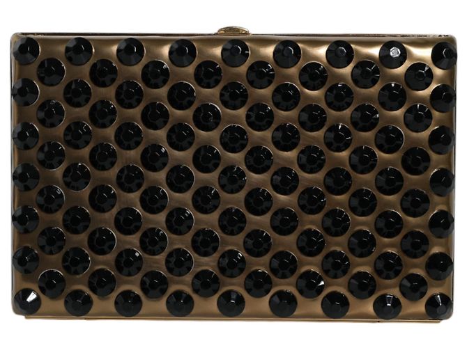 Dolce & Gabbana Clutch bifold in cristallo dorato per sera e feste da donna - vista 3