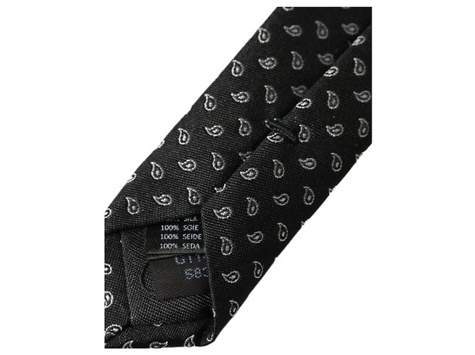 Dolce & Gabbana Dark Gray Jacquard Patterned Silk Adjustable Men Tie - view 6