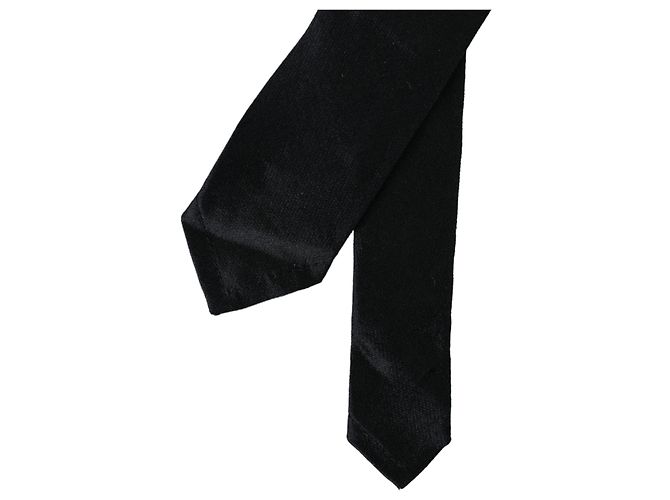 Dolce & Gabbana Black Solid % Silk Adjustable Tie - view 4