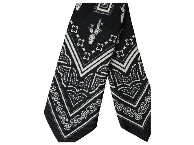 Dolce & Gabbana Black Patterned %Silk Adjustable Tie - view 4