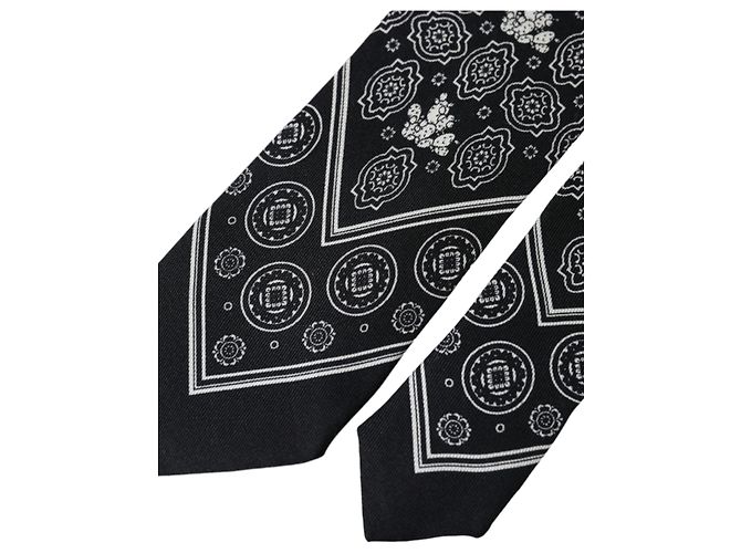 Dolce & Gabbana Dark Gray Patterned %Silk Adjustable Tie - view 3