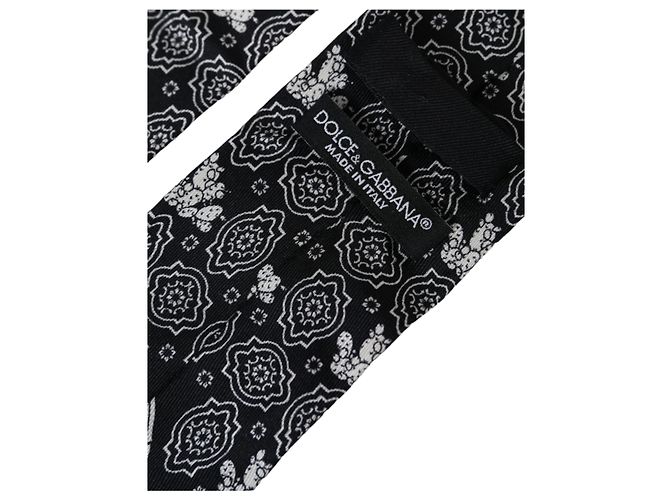 Dolce & Gabbana Dark Gray Patterned %Silk Adjustable Tie - view 4
