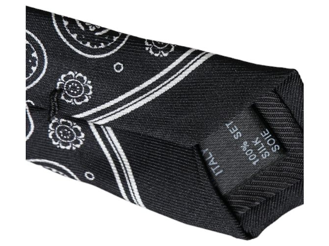 Dolce & Gabbana Dark Gray Patterned %Silk Adjustable Tie - view 5