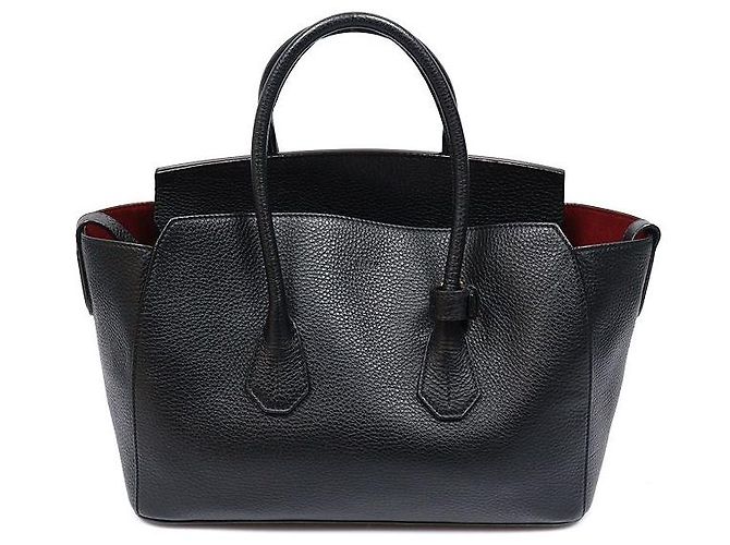 Bally Borsa Tote Media in Vitello Grana Nero - vista 3