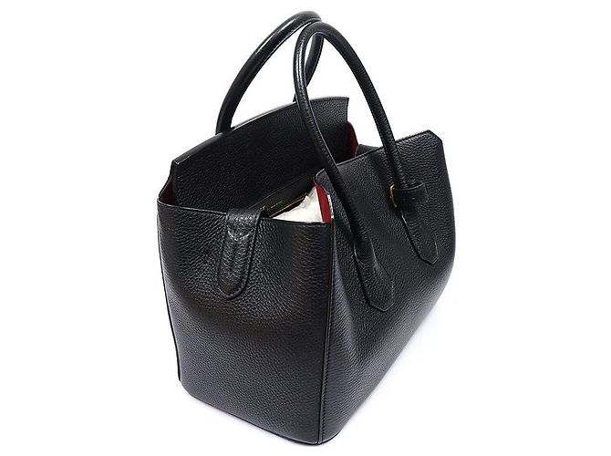 Bally Borsa Tote Media in Vitello Grana Nero - vista 4