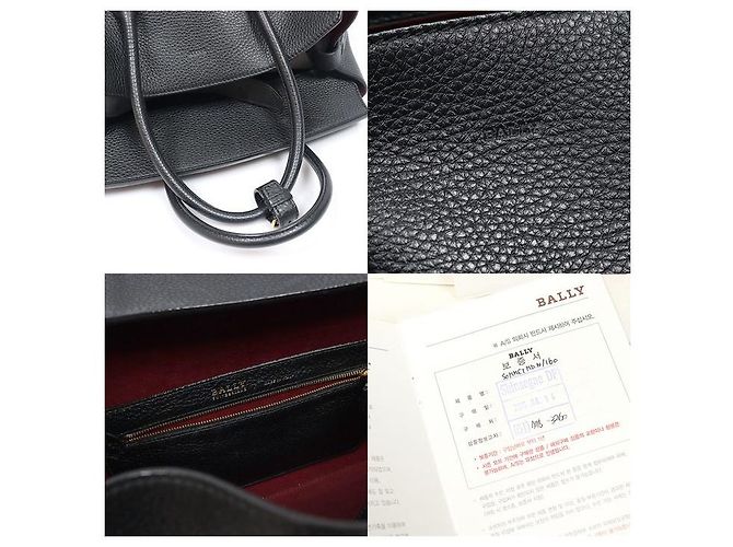 Bally Borsa Tote Media in Vitello Grana Nero - vista 7