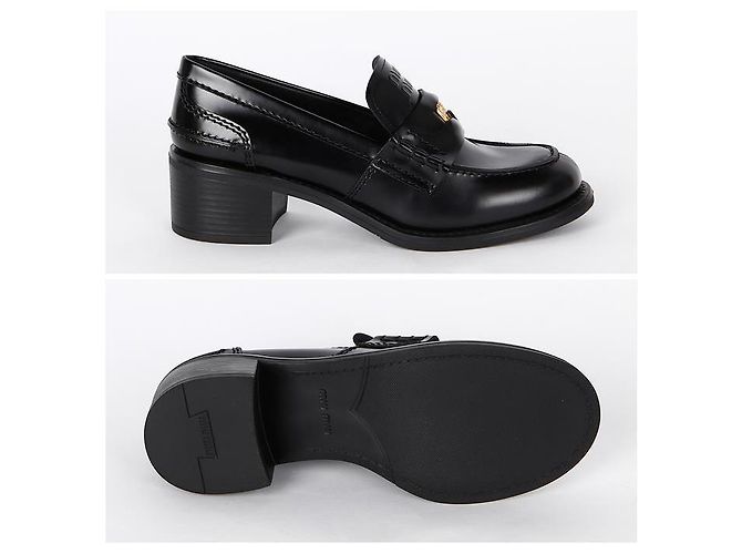 Miu Miu Mocassini Penny in pelle spazzolata - vista 10