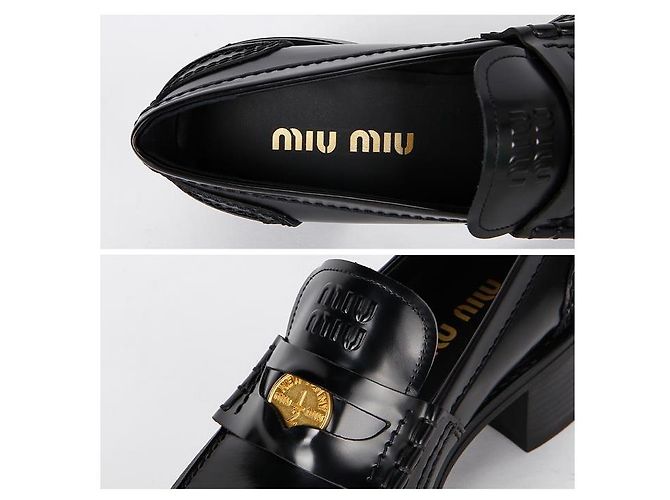 Miu Miu Mocassini Penny in pelle spazzolata - vista 11