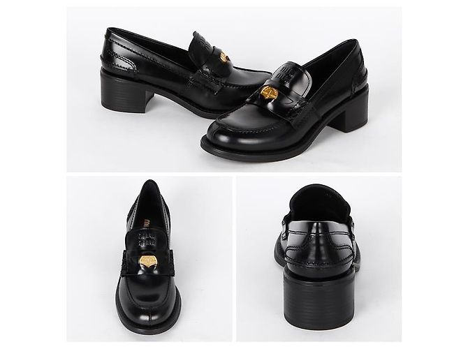 Miu Miu Mocassini Penny in pelle spazzolata - vista 2