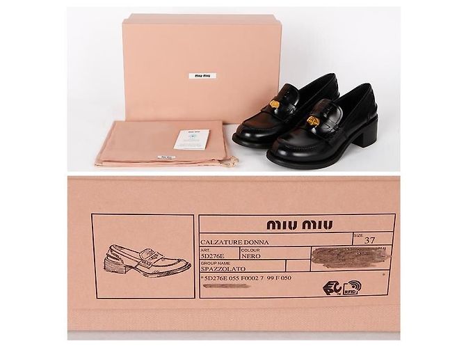 Miu Miu Mocassini Penny in pelle spazzolata - vista 6