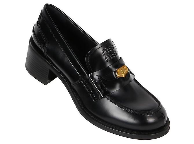 Miu Miu Mocassini Penny in pelle spazzolata - vista 8