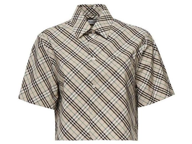 Burberry Camisa corta de cuadros de algodón - vista 2