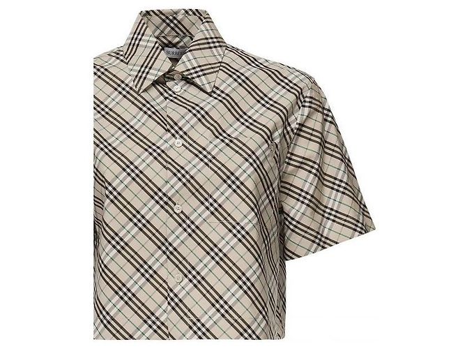 Burberry Camisa corta de cuadros de algodón - vista 3