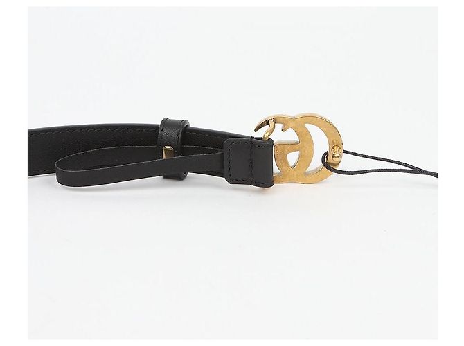 Gucci Ledergürtel mit GG-Schnalle Schwarz Antikmessing - Ansicht 5