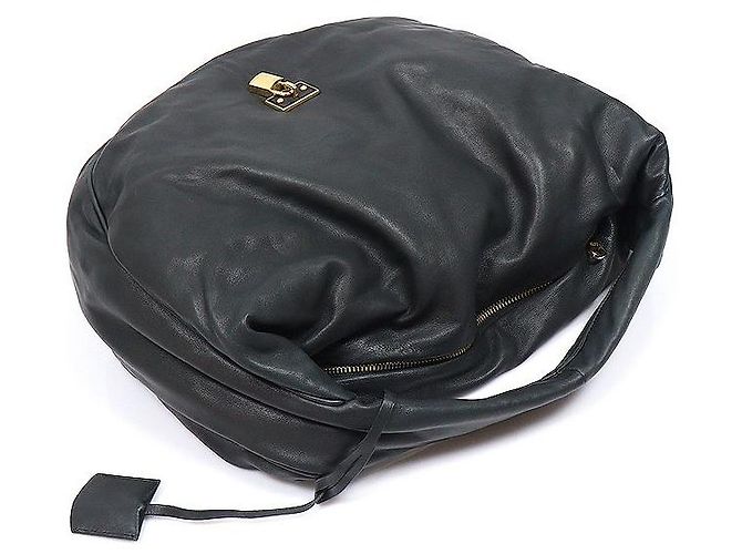 Loewe Borsa a tracolla hobo Cal Large Padlock in lambskin nero - vista 4
