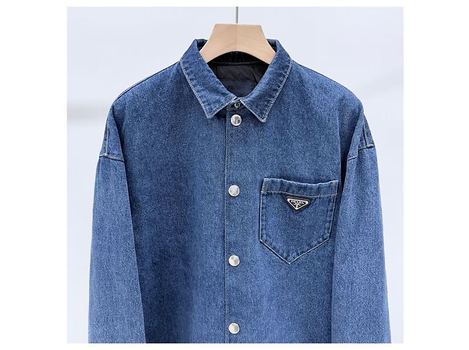 Prada Gesteppte Denimjacke mit Triangle-Logo Grade/XL] - Ansicht 2