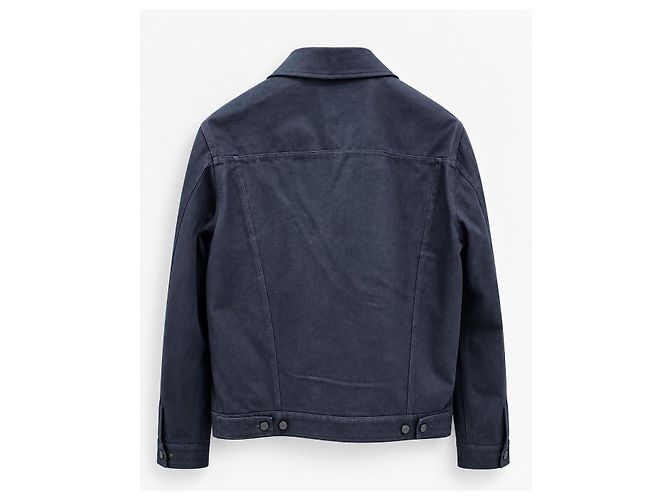 Fendi Giacca camicia in denim navy con patch logo - vista 2