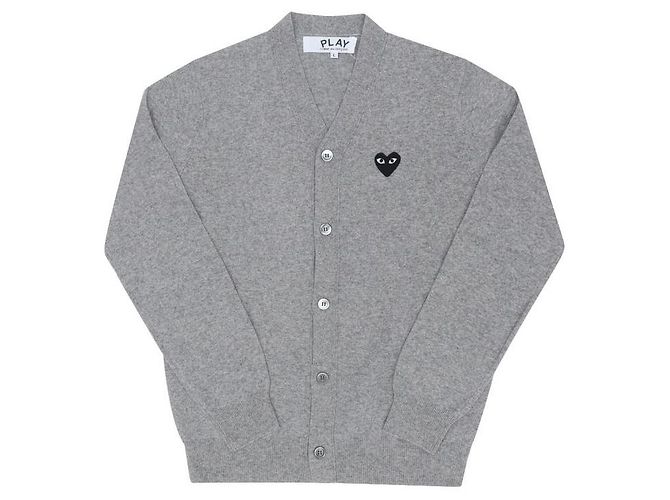 Comme Des Garcons Cardigan Cardigan mit schwarzem Herz-Patch - Ansicht 3