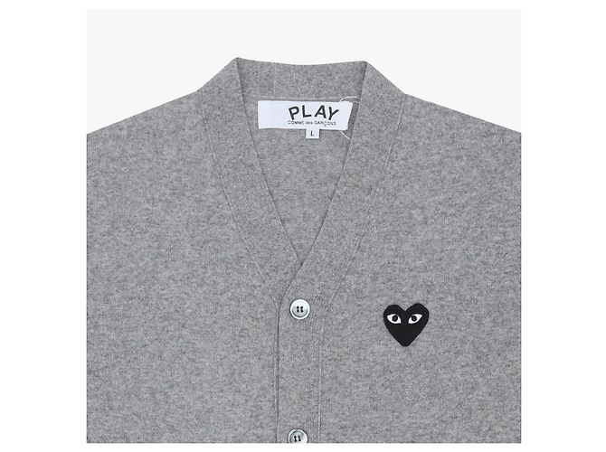 Comme Des Garcons Cardigan Cardigan mit schwarzem Herz-Patch - Ansicht 6