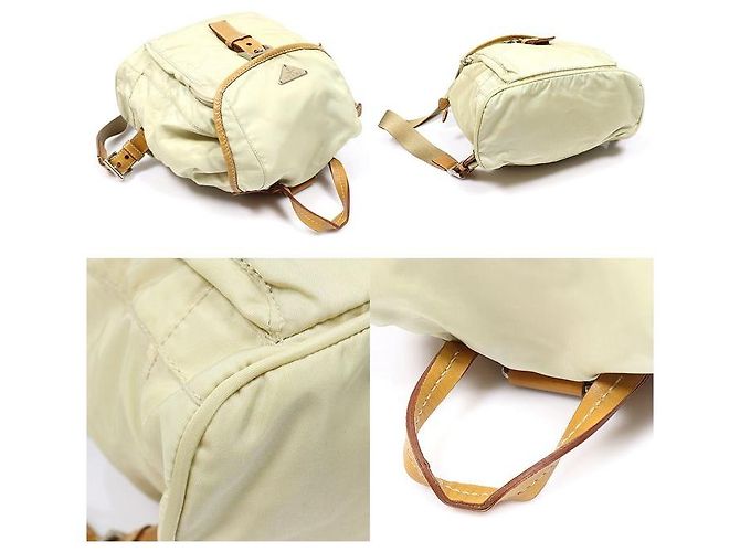 Prada Beige Pocono Nylon Bella Small Backpack - view 5