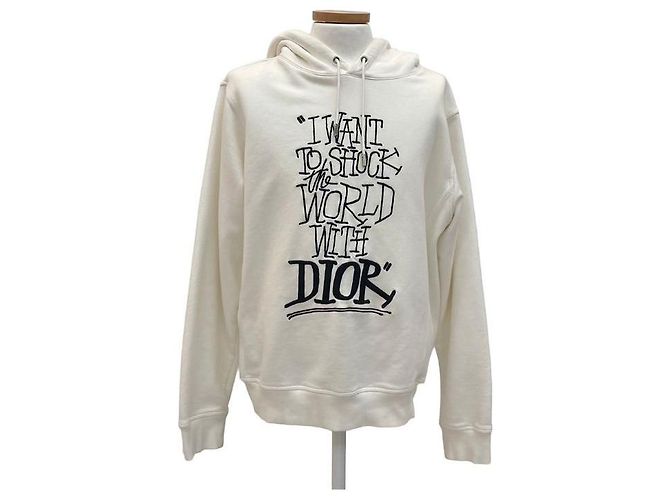 Dior Kapuzenpullover mit Schriftzug Ivory - Ansicht 8