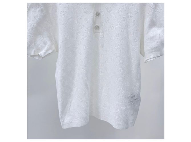 Louis Vuitton Polo a maniche corte monogramma White - vista 3