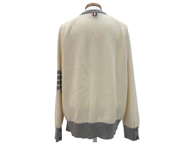 Thom Browne Wollstrickpullover Rundhals Ivory - Ansicht 10