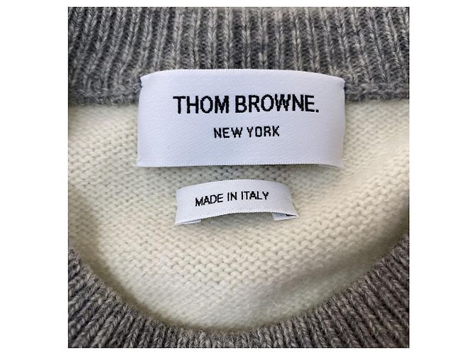 Thom Browne Wollstrickpullover Rundhals Ivory - Ansicht 11