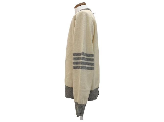 Thom Browne Wollstrickpullover Rundhals Ivory - Ansicht 8
