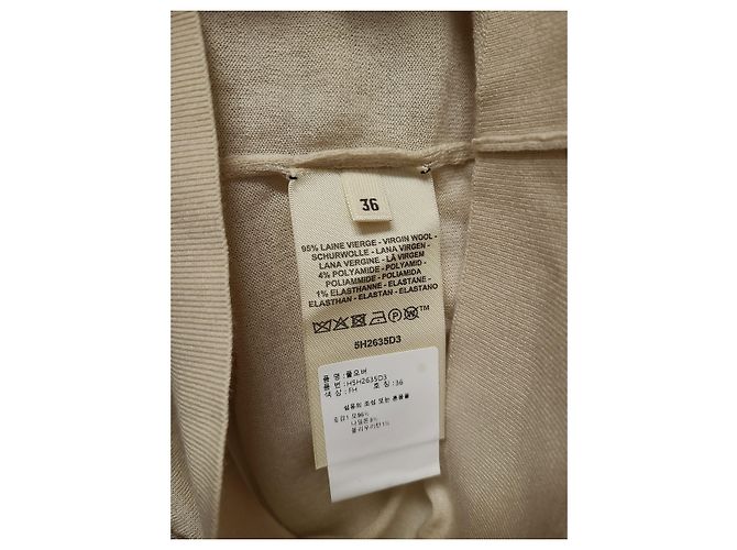 Hermès Beiger Strickpullover mit Rundhalsausschnitt und kurzen Ärmeln - Ansicht 5