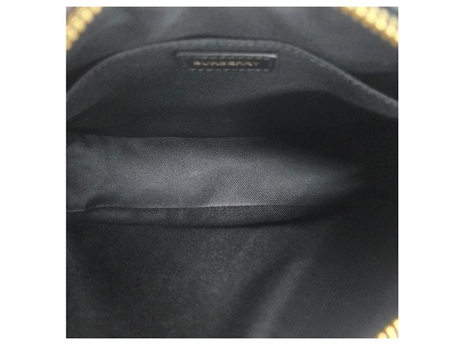 Burberry Borsa a tracolla piccola camera in pelle e tela Check Canvas Beige - vista 9