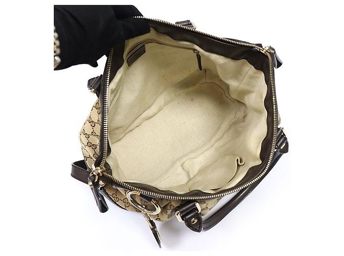 Gucci Sukey Top Handle in pelle marrone con logo GG - vista 4