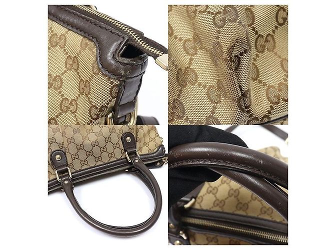 Gucci Sukey Top Handle in pelle marrone con logo GG - vista 6