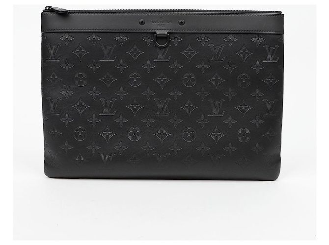 Louis Vuitton Borsa Clutch in pelle Monogram Shadow Nero - vista 2