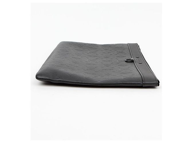 Louis Vuitton Borsa Clutch in pelle Monogram Shadow Nero - vista 5