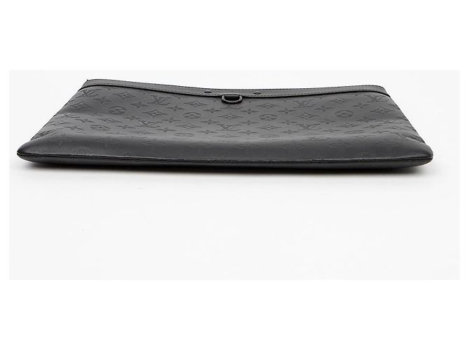 Louis Vuitton Borsa Clutch in pelle Monogram Shadow Nero - vista 6