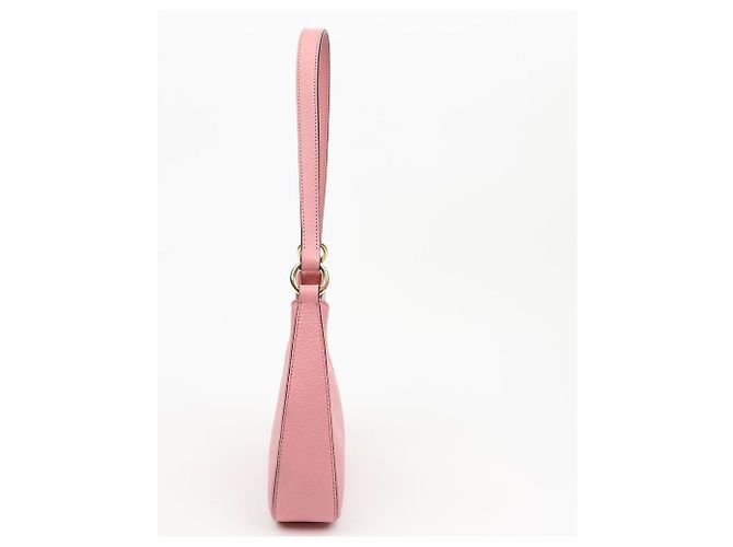 Miu Miu Borsa a tracolla hobo Madris Leather Gold Logo Rosa - vista 5